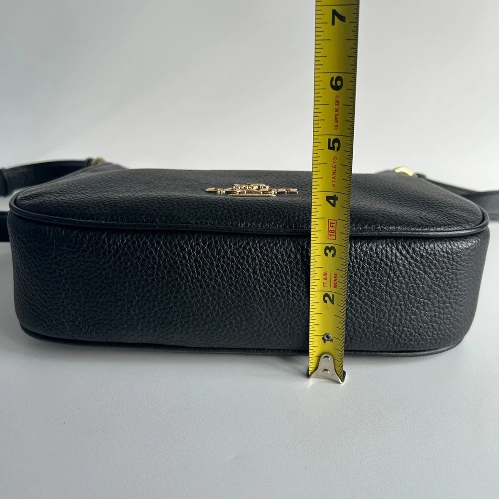 Coach Ellie File Bag Black Pebbled Leather Crossbody CU960 Excellent